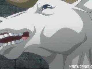 Anime kochanek pieprzony przez koń potwór