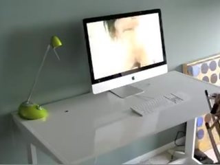 Banging A Mounted Fleshlight While Watching Porn.