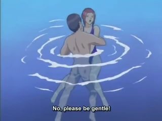 アニメの 男 owns 思春期の で 水泳 プール