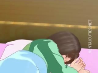 Encantador 3d anime adolescente ter um molhada sonho