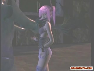 Alluring 3D anime batgirl sucking pecker