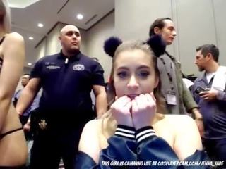 Sweetheart is mickey mouse ear swallowing a dildo on comic con