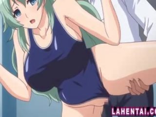 Hentai diva In Swimsuit Gets Fingered And Analed
