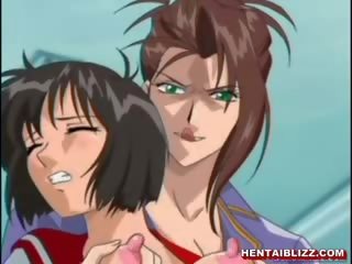 Japonez hentai adolescent devine squeezed și clamp ei tate