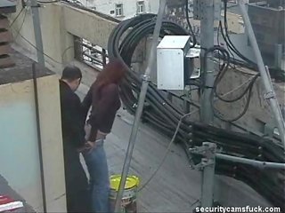 Espía cámara captura follando en roof superior