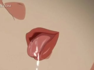 Oskyldig animen mademoiselle fucks stor pecker mellan tuttarna och fitta läppar